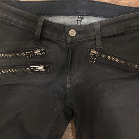 Carmar very dark blue, painted jeans w/zippers, sz 24 - Picture 2 of 2